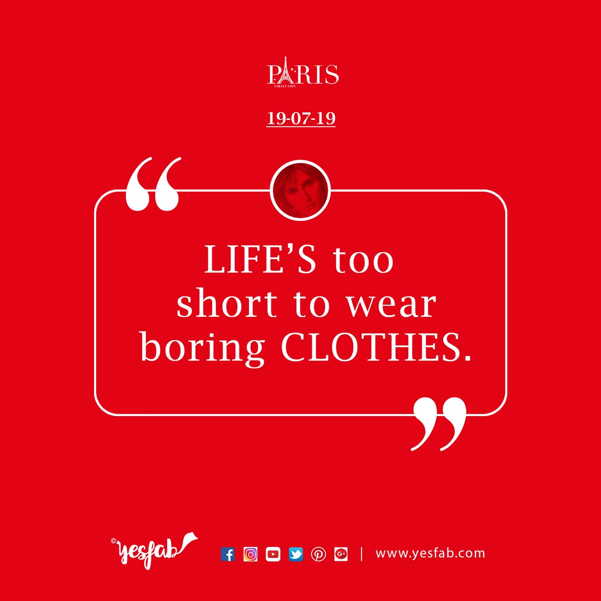 yesfab6361's tweet photo. LIFE is too short to wear boring CLOTHES.

#Yesfab #Dress #Manufacturer #Wholesaler #ParisCollection #LawnCollection #SajdaCollection #FridayFeelings #19thJuly2K19 #Salwar #Daily #Fashion #FashionQuote https://t.co/9D62SuIiuq