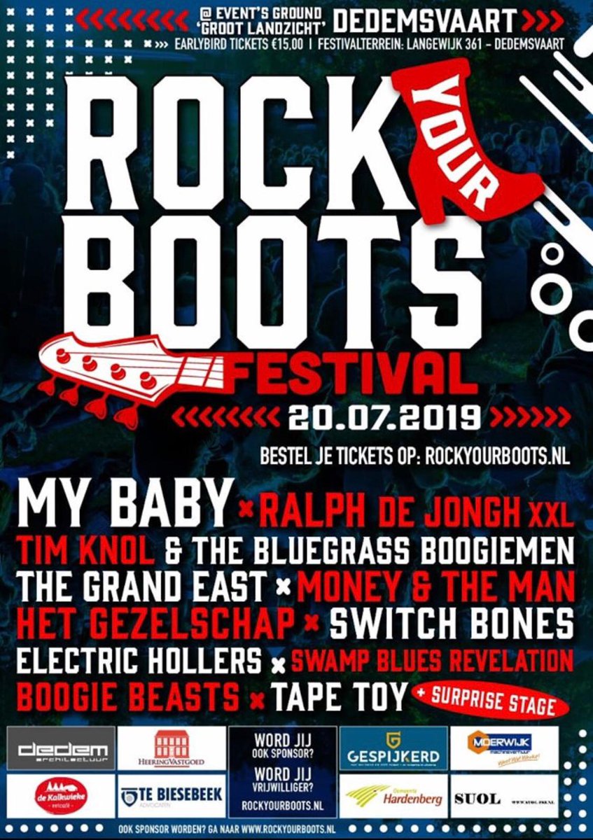 Rock Your Boots Festival is up tomorrow! Great lineup, check us out on the tent stage at 16:30!
.
#rockyourboots #rockyourbootsfestival #rockyourbootsfestival2019 #switchbones #grungepunk #festival
