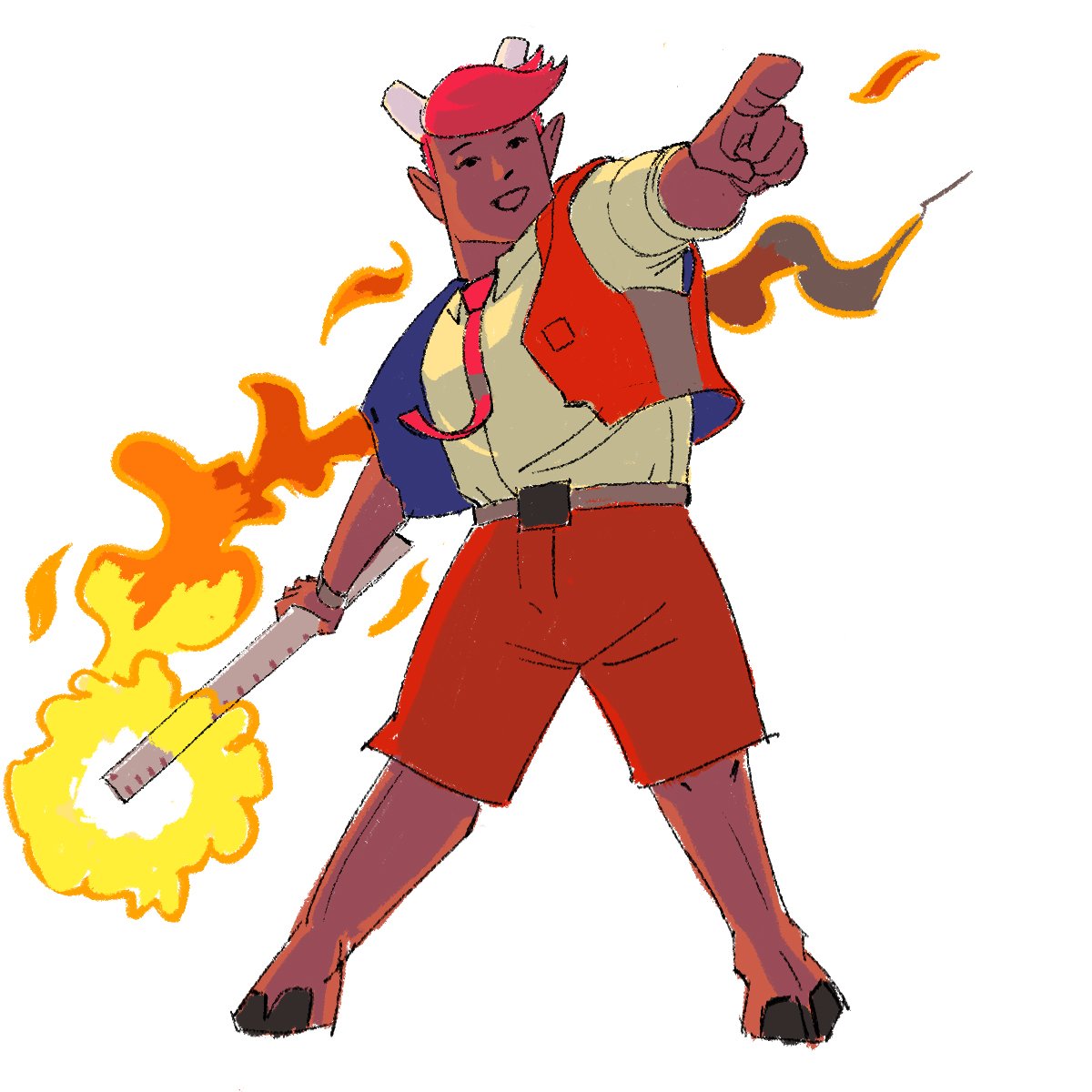 keithburgun's tweet photo. Derby Pocket, Infernal Intern (one of two playable characters for my #18CardStrategyJam game, Gem Wizards Dragon Bridge) https://t.co/WfGxnOpZjK
