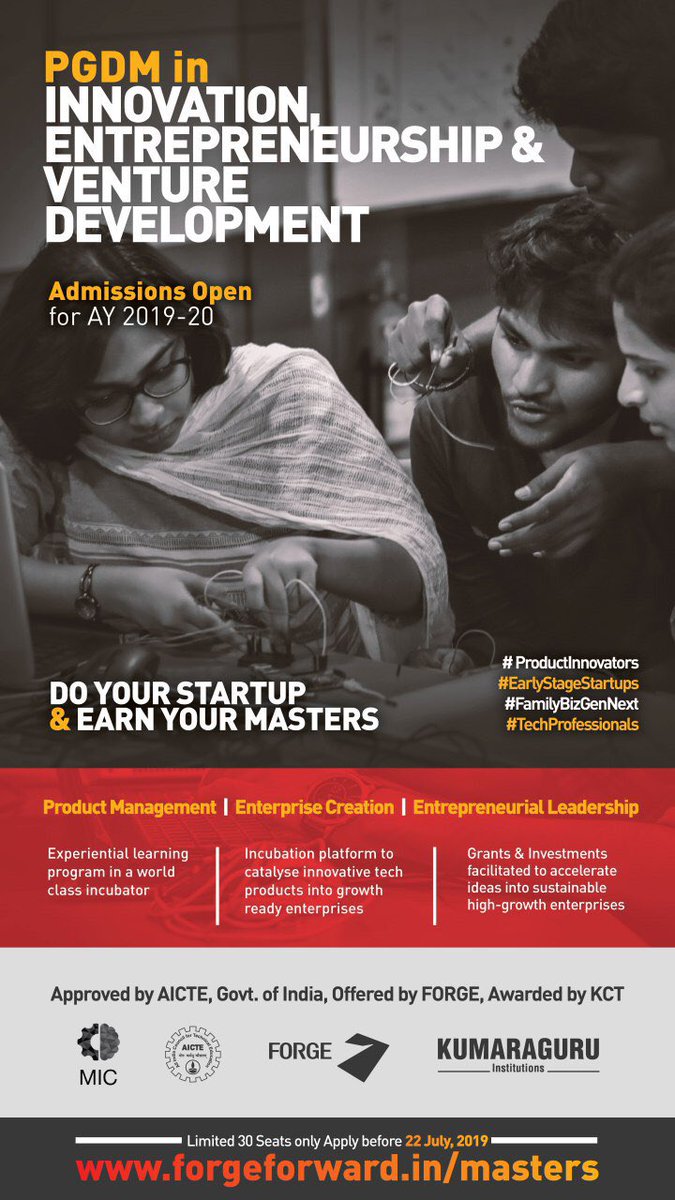 FORGE_FORCE's tweet photo. Inviting Innovators & Creative visionaries aiming to build technologically advanced solutions for real world problems! Get nurtured & transformed into Entrepreneurs! #startupmasters @startupindia https://t.co/Lgk2LMoGim