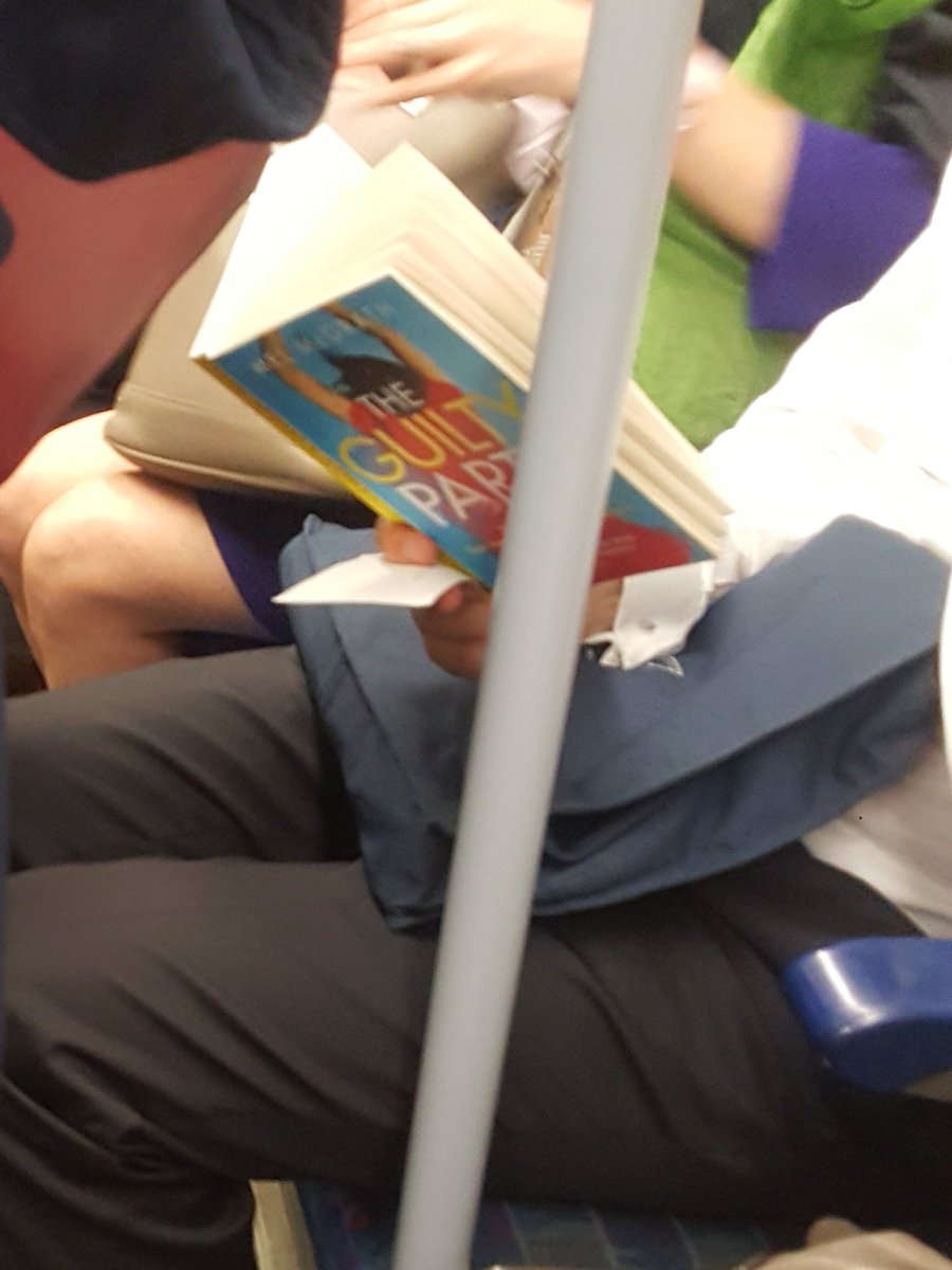 tanuandbooks's tweet photo. #BoywithBooks on #TubeReads is always a welcome sight! 

Did you know a book in hand can make you go from 6 to 9 ? #jussayin

This dude was so engrossed in #TheGuiltyParty  by @mcgrathmj and I love that he went for this cover! https://t.co/nvu3DK42ny