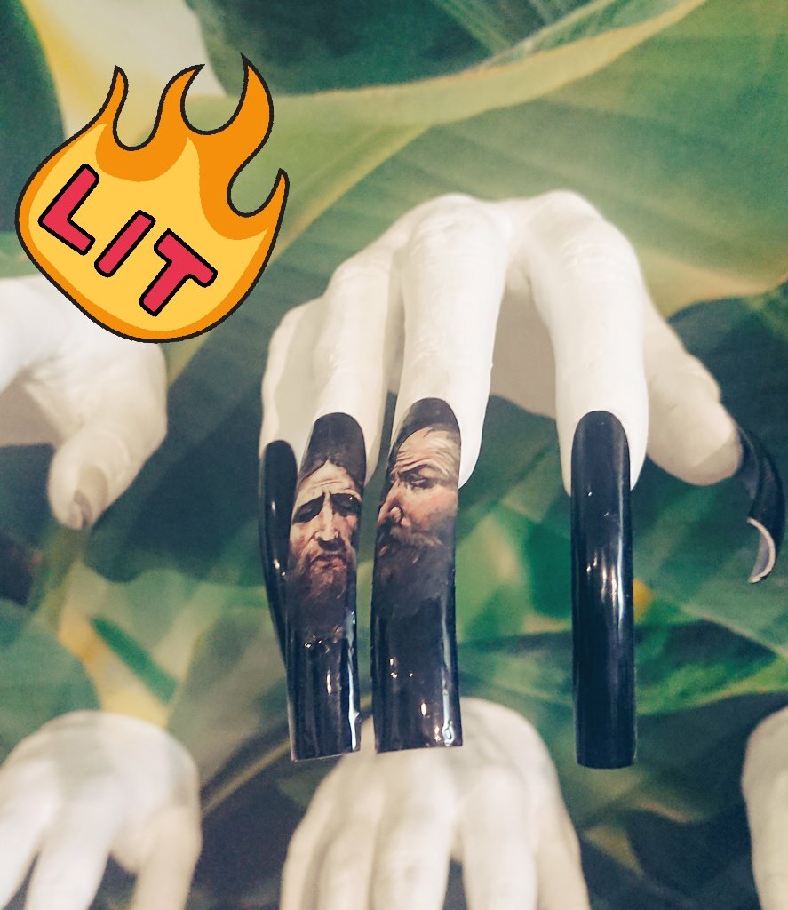 clairelowney's tweet photo. 'I'm thinking of going for something baroque... can you do The Taking of Christ?' @TropicalPopical Yes, yes we can! #NGILates #reNAILssance https://t.co/k3fcyBTjHp