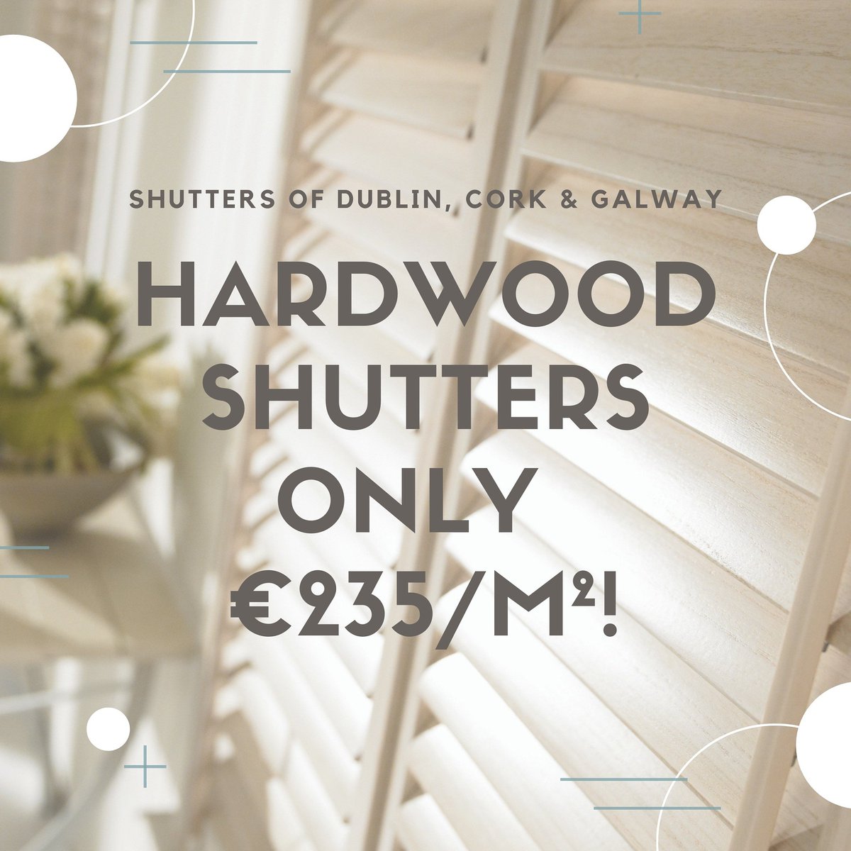 ShuttersIE's tweet photo. Love your home - Love our Shutters! Check out our Plantation Shutters from only €235/m2! Call us on 087-2128007 to book an appointment or get a quote. #interiors #plantationshutters #Ireland #homedecor https://t.co/tOAbqIbv7j