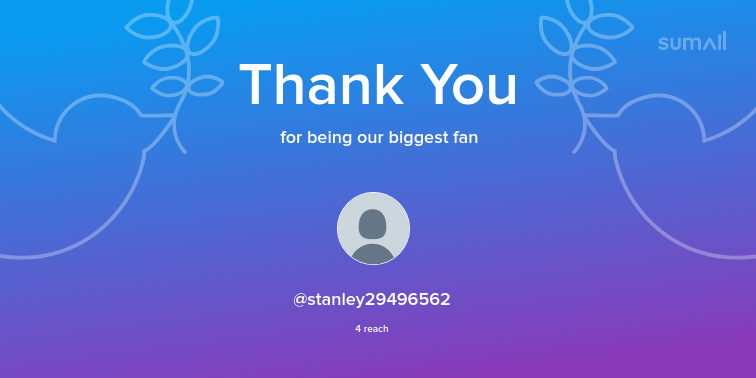Our biggest fans this week: stanley29496562. Thank you! via sumall.com/thankyou?utm_s…