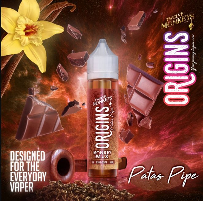 vape_palace's tweet photo. Twelve Monkeys - Origins Patas Pipe 50ml Shortfill #eliquid 

Not just the ordinary pipe, Patas’ packing something special!  Full bodied tobacco, topped with a small scoop of creamy vanilla and sprinkled with rich chocolate.

Shop here: https://t.co/psl74GuEqM

#vaping #ejuice https://t.co/AtM9vTC4Dn
