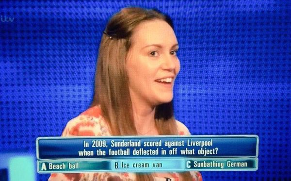 Never forget the time this contestant on The Chase thought Darren Bent’s shot had deflected off an Ice cream van before going past Pepe Reina.