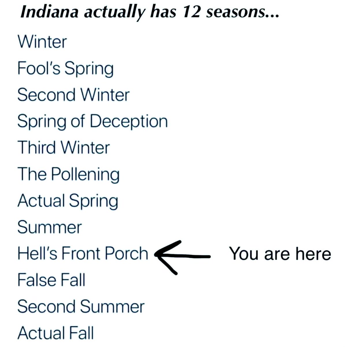 rachelbogle's tweet photo. What I think about every time @StarDerryWX does her forecast this week... π«π₯΅
@CBS4Indy @theWXauthority #4YourMorning @AngelaBrauerTV @frank_mickens #IndianaProblems https://t.co/1OLUoMelbZ