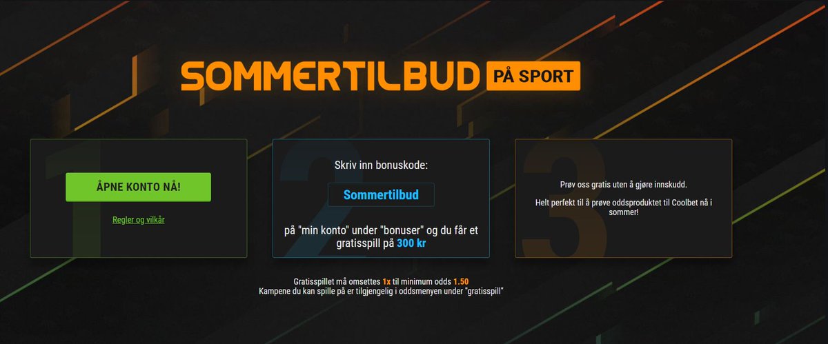 CoolbetGames's tweet photo. Mye morsomt i vente på Coolbet i løpet av helgen. Da er det ikke så verst med 300 kr til nye kunder for å prøve ut våre knallgode odds. Her er det ingen krav om innskudd. #kampanjer #oddsprat https://t.co/UCGGjLncPa https://t.co/6Q2hkPBUEP