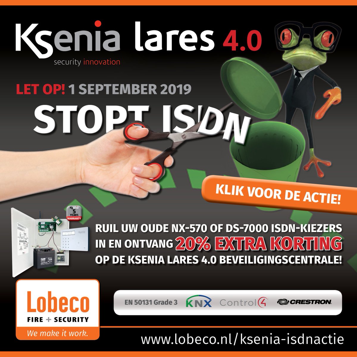 ISDN stopt per 1 september! Ksenia heeft daarom een Inruilactie voor uw oude ISDN-modules! Kijk op: lobeco.nl/ksenia-isdnact…