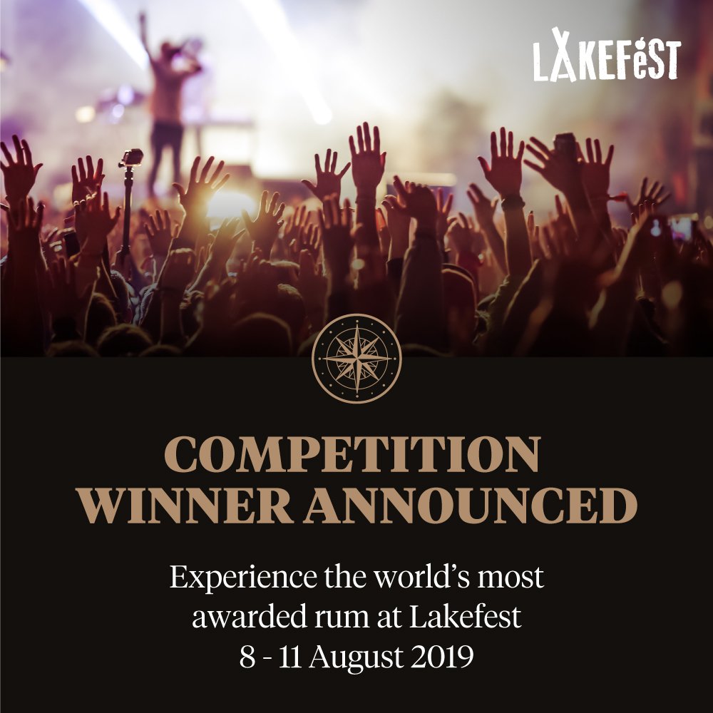 NeptuneRum's tweet photo. CONGRATULATIONS to our WINNER, Tim March of 2 Lakefest 2019 tickets and a bottle of Neptune Rum to enjoy at the festival. Catch us on August 8th until August 11th at Lakefest to try the Worlds Most Awarded rum of 2018!
#competition #kaiserchiefs #james #neptunerum #rumolution https://t.co/WehGsYzZhx