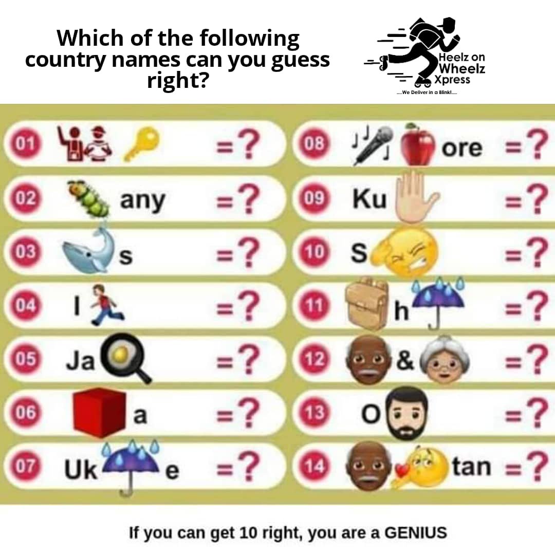on Twitter: "How country names can you guess right? It's TGIF #country #names #nigeria #games #puzzles #bloggers #tundeednut #instablog #instablog9ja #tontolet #bbnaija #naijabrandchick #hustlersquare #atarodo #deliveryman ...