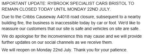 SpecialistCar's tweet photo. IMPORTANT UPDATE PLEASE READ https://t.co/5ehy6hio9A