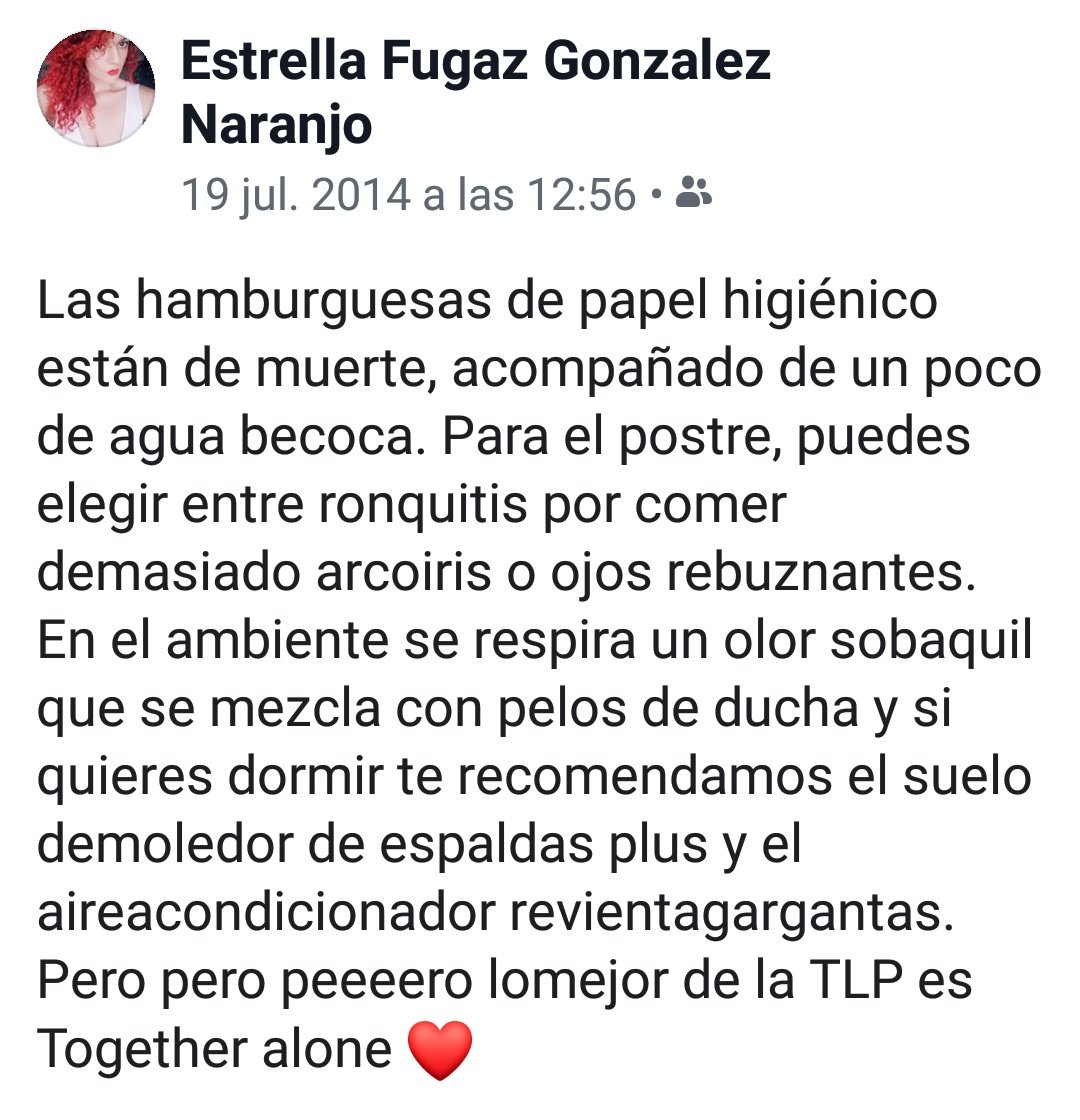 Estrellitanel's tweet photo. Aunque este año sea la ninja amorosa... Uno de los años que estuve en la #TLPTenerife #TogetherAlone se ve que estaba perjudicada por la falta de sueño y bueno el resultado muy Dalí (se redactó en base a una realidad, alterada pero "mi realidad" XD) https://t.co/Mhlecw4gvn