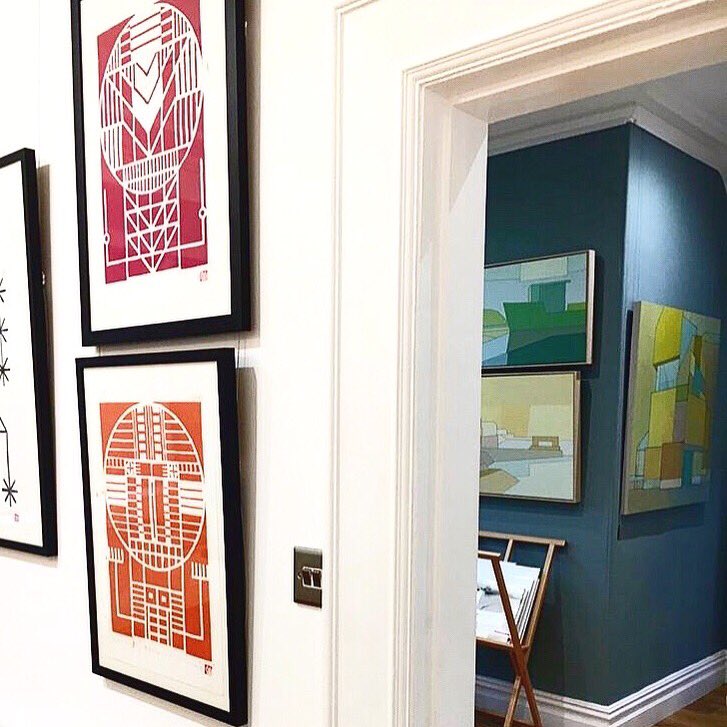 Good morning. Last open day today before we close for a summer break.  Come and have a final ( or first!) look at the beautiful art. Go on, treat yourself! Work shown in photo: printmaker John Pedder and painter Dan Broughton #Harrogate #artgallery #NorthYorkshire #printmaking