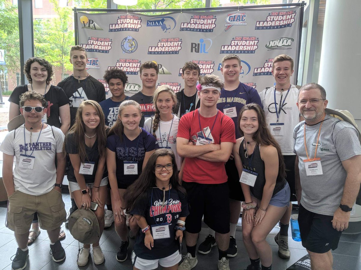 NHIAA_LOA's tweet photo. Last day of #NESLC19! NH students had a great week! Looking forward to seeing them continue leadership efforts here in the state. Also: Cam led the front row in a line dance 💯 https://t.co/uCJNWRZvQ9
