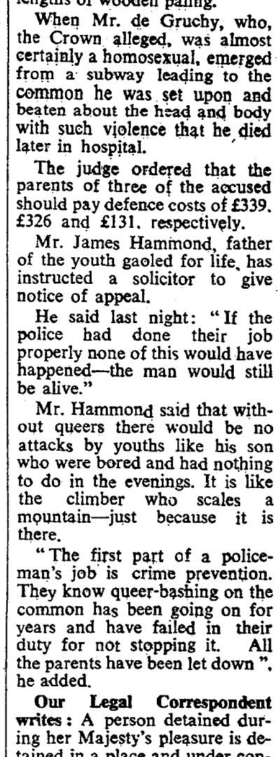 4 youths convicted of murder &amp; 6 more of conspiracy to assault on Wimbledon Common, where they were looking for homosexual men to victimise. Father of one sixteen year old convicted of murder blames homosexual men for providing a tempting target #ESRCvictims #LGBT #crimehistory