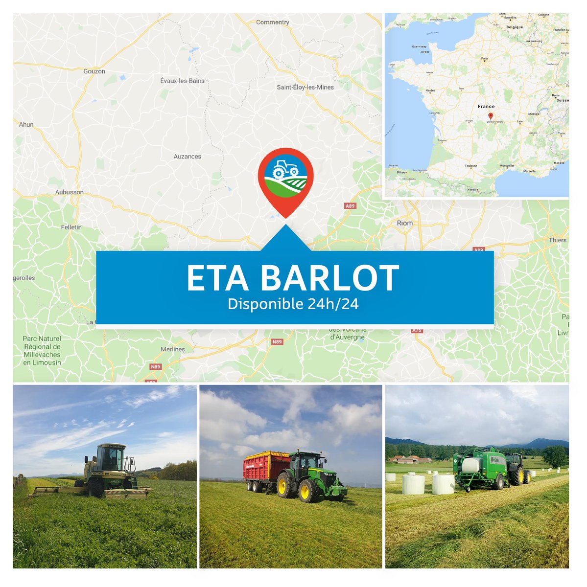 linkinfarm (@linkinfarm) on Twitter photo Agriculteurs et agricultrices du département du Puy-de-Dôme (63) l’ETA BARLOT est désormais disponible 24h/24 sur #Linkinfarm 🚜
Découvrez et réservez ses prestations sur linkinfarm
⬇️
linkin.farm/checkout/searc… Agriculteurs et agricultrices du département du Puy-de-Dôme (63) l’ETA BARLOT est désormais disponible 24h/24 sur #Linkinfarm 🚜
Découvrez et réservez ses prestations sur linkinfarm
⬇️
linkin.farm/checkout/searc…