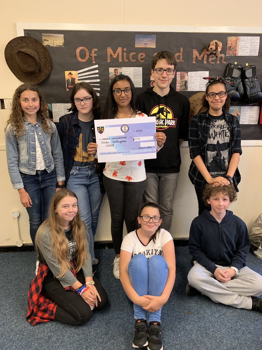 A fantastic way to end the year for <a href="/stjosephscomp/">St. Joseph's Catholic School</a> Interact Club! Here are some of our fantastic members with a cheque for £450 raised the group. This money will be taken by one of our Year 10 pupils, Bhanuka, to The Modern International Hindu Vedhagama School in Sri Lanka.