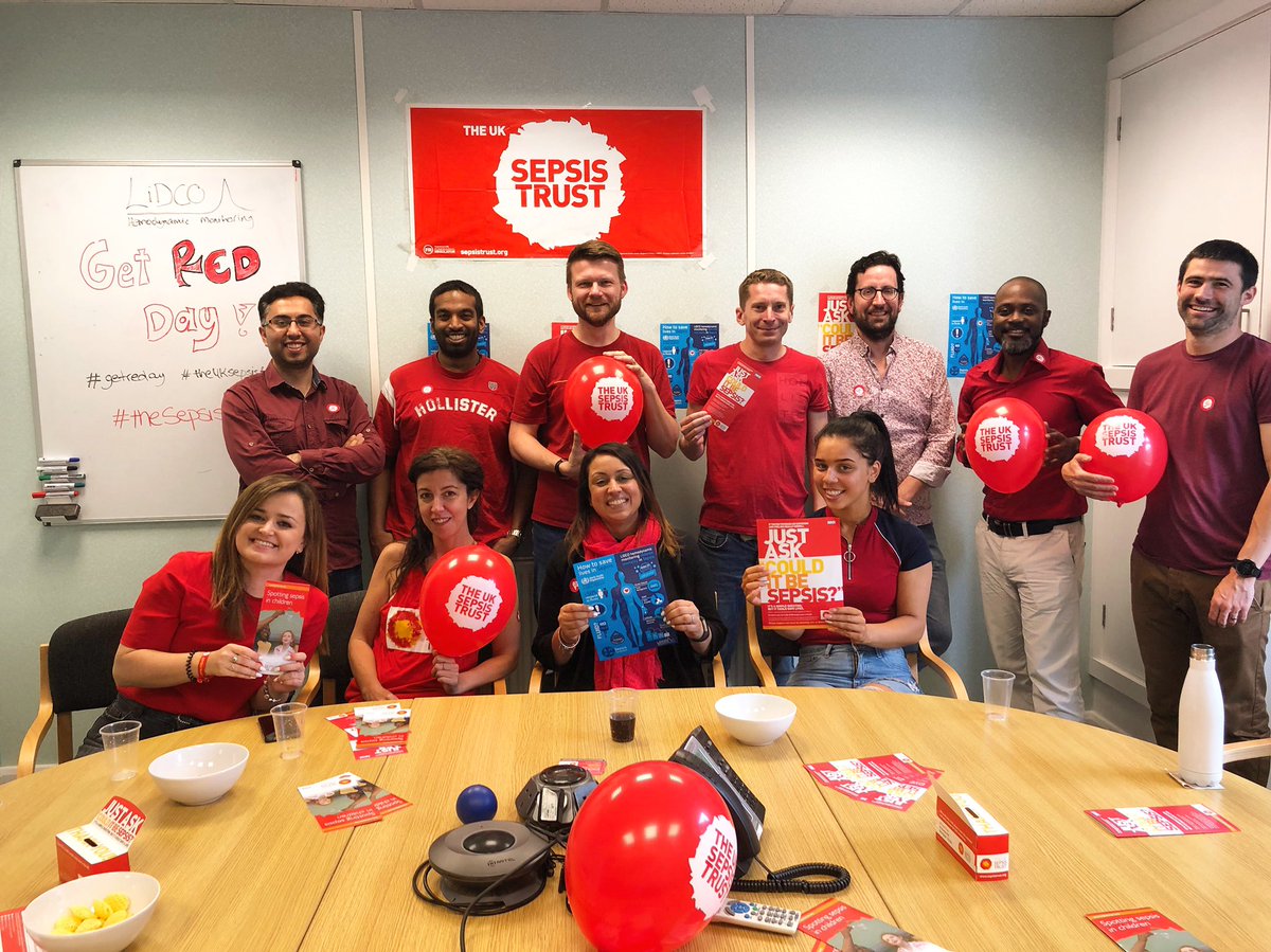 LiDCOLtd's tweet photo. Several members of our team will be undertaking a 10km run in September for #WorldSepsisDay to raise support and awareness for @UKSepsisTrust. Today we had another fantastic event with games #GetRedDay to support this great cause! Read our story here: https://t.co/bopZCIADs2 https://t.co/zuP1Qeb8PS