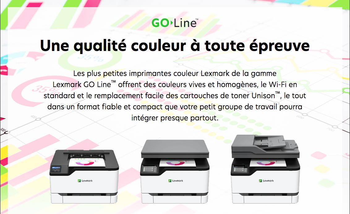 LexmarkFrance's tweet image. Transformez votre #PME avec notre nouvelle gamme d&apos;imprimantes et de #multifonctions Lexmark GO Line. Une cadence couleur allant jusqu&apos;à 26 pages par minute, ces appareils amélioreront l&apos;efficacité de votre bureau : lexmark.com/fr_fr/products…
