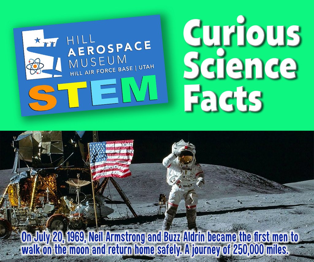 AerospaceUtah's tweet photo. Tomorrow is the 50th anniversary of the Apollo Moon Landing! Did you know.... #CuriousScienceFacts #HillAerospaceMuseum #STEM https://t.co/qRLC5L3Fcc
