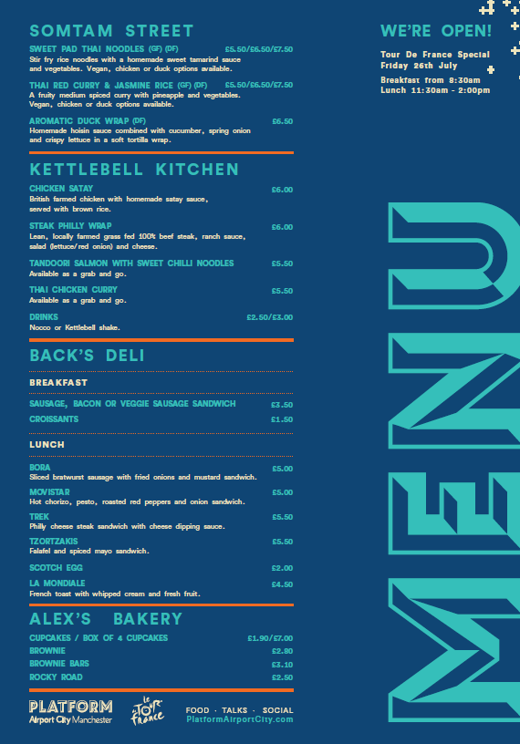 Next Friday 11:30-14:00 we also have our famous #FarFlungFriday pop up event with traders: @KettlebellKMCR <a href="/backsdeli/">backsdeli</a> @Alexs_Bakery <a href="/somtamstreet/">Somtam Street Food</a> @azulito_coffee - Chances to WIN, lookalike Sir Bradley Wiggins, Spin Bikes and much more! #TourDeFranceSpecial