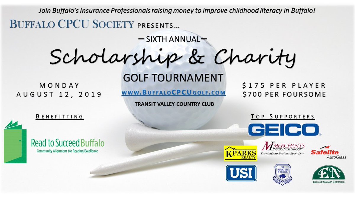 Join us 8/12 at the beautiful <a href="/TransitValleyCC/">Transit Valley</a> for the CPCU Society of Buffalo’s annual golf tournament to benefit RTSB! Register as a golfer or donate at buffalocpcugolf.com.