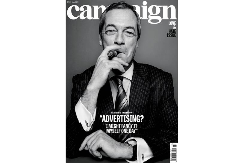 Space_Doctors's tweet photo. If it’s the first, there’s no justification for the kind of platform - complete with glamourising black and white mug shots -  given to Nigel Farage by Campaign this week.  He needs to be covered, not celebrated. https://t.co/xyLxj6BY8L