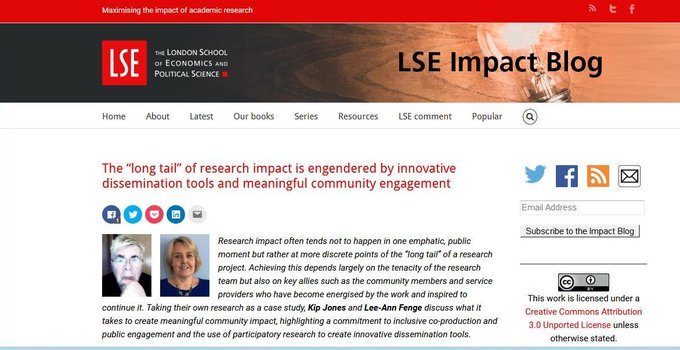 DrKiPjONES (@kip_jones) on Twitter photo āIt is important to remember that impact is not always a moment in the sun, then yesterdayās newsā.
<a href="/LSEImpactBlog/">LSE Impact Blog</a>
blogs.lse.ac.uk/impactofsocial⦠āIt is important to remember that impact is not always a moment in the sun, then yesterdayās newsā.
<a href="/LSEImpactBlog/">LSE Impact Blog</a>
blogs.lse.ac.uk/impactofsocialā¦