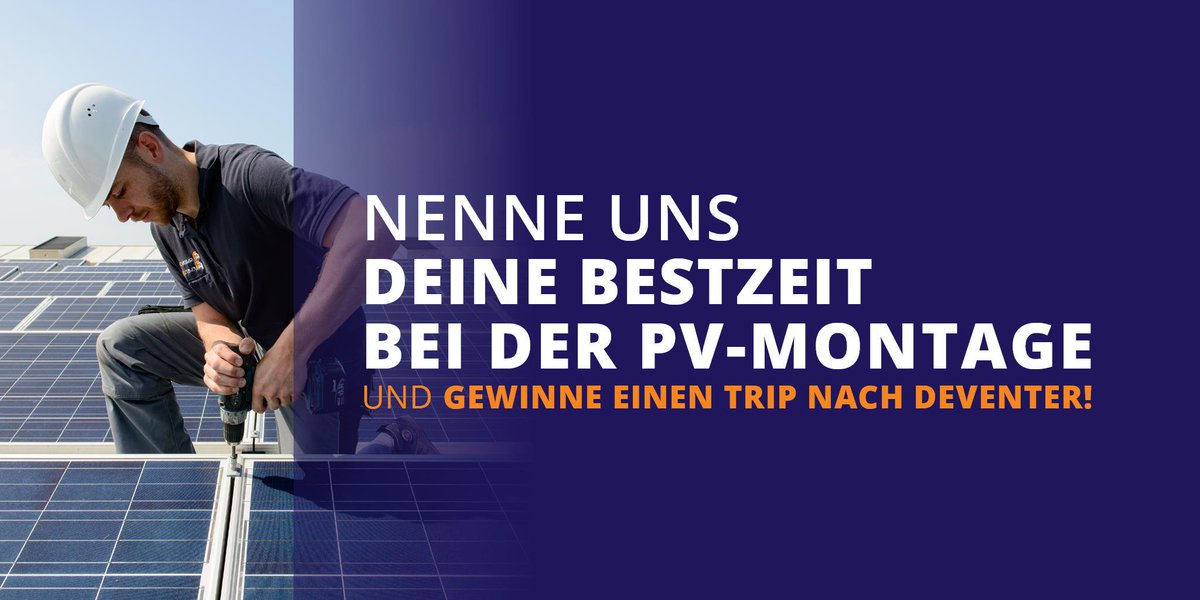 EsdecD's tweet image. Der Countdown läuft: Nur noch 3 Tage! ⏱️
Sind Sie Deutschlands schnellstes PV-Montageteam? Dann bewerben Sie noch schnell beim #Esdec #Gewinnspiel. Eine Teamreise in die Niederlande inklusive Übernachtung wartet auf die Gewinner.
Hier geht's zur Anmeldung: bit.ly/32jHaZV