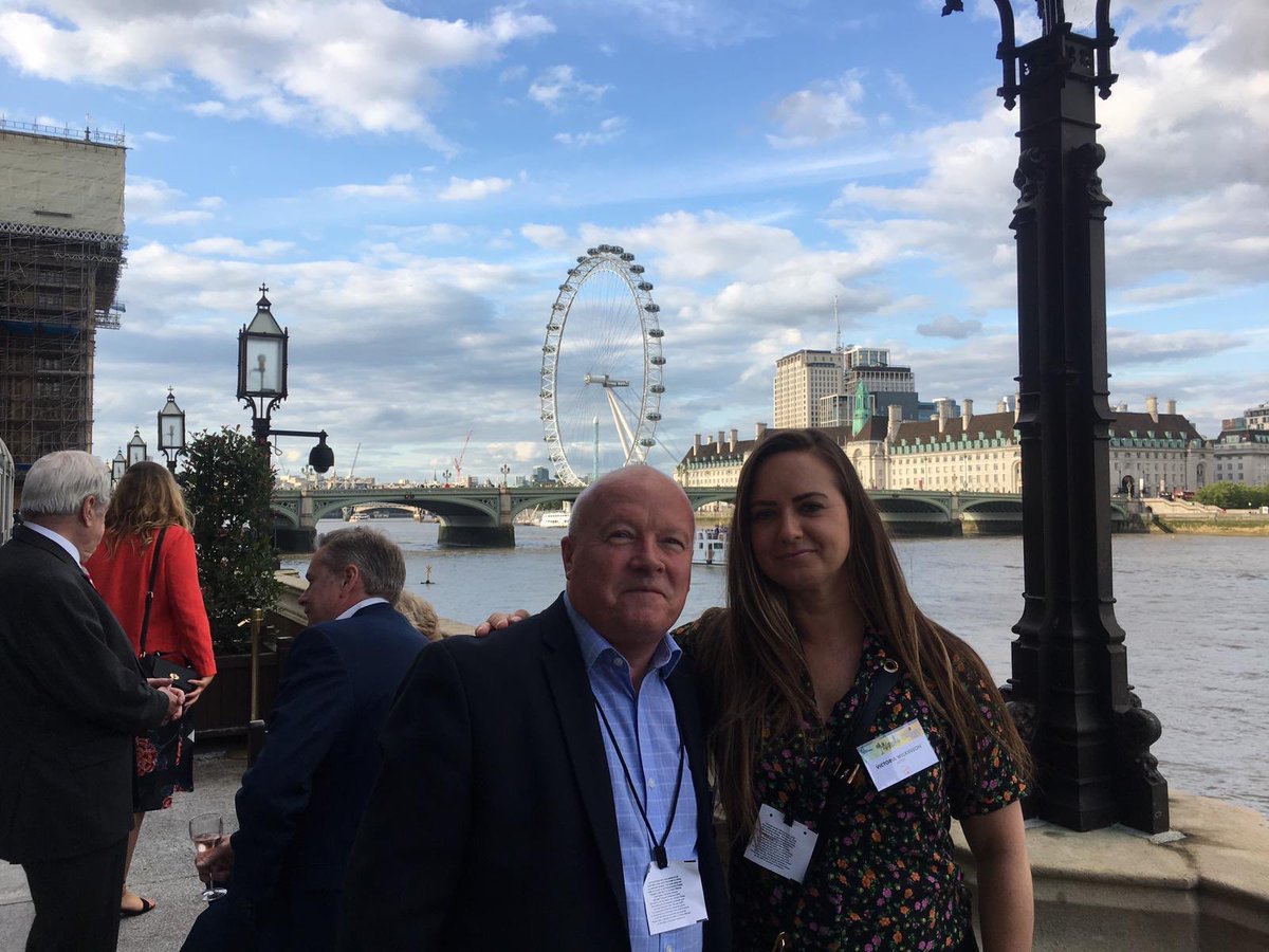 ABTOT_UK's tweet photo. ABTOT's John and @victori15742961  enjoying the @ittnews @ITTFutureYou #ITTSummerParty last night @HouseofCommons - paper straws in the Pimms welcomed as was catching up with future friends and old colleagues https://t.co/s0K5RPCRtx