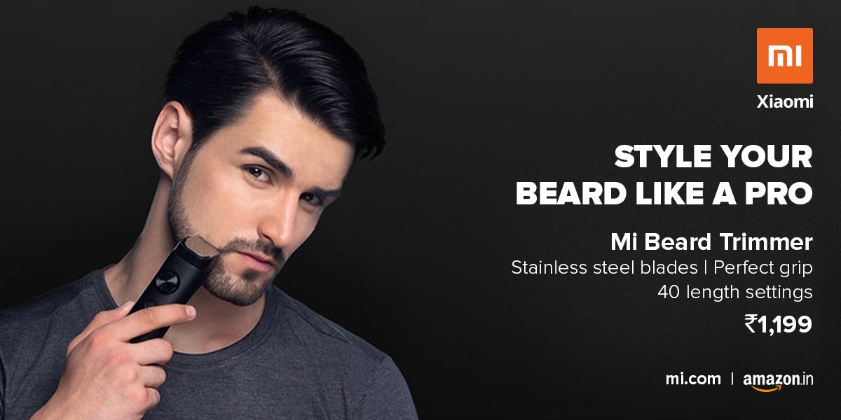 XiaomiIndia's tweet photo. Treat your beard right with the #MiBeardTrimmer. With 40 length settings & self-sharpening blades, it is made for the modern man. Head to https://t.co/D3b3QtmvaT or @amazonIN. #BeardButBetter https://t.co/JlvZMV3XIi