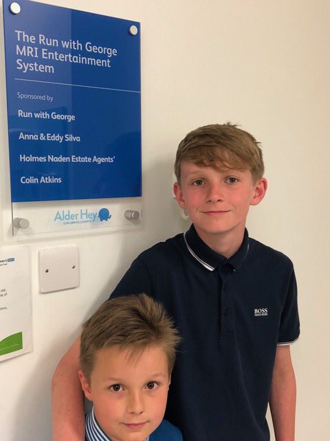 One of our Year 8 students, George, has his own charity <a href="/RunWithGeorgeUK/">Run With George</a> and our students have been involved in some fundraising for Alder Hey. We are delighted that our money has contributed to an MRI entertainment system to help calm youngsters having an MRI scan. #Lasallian
