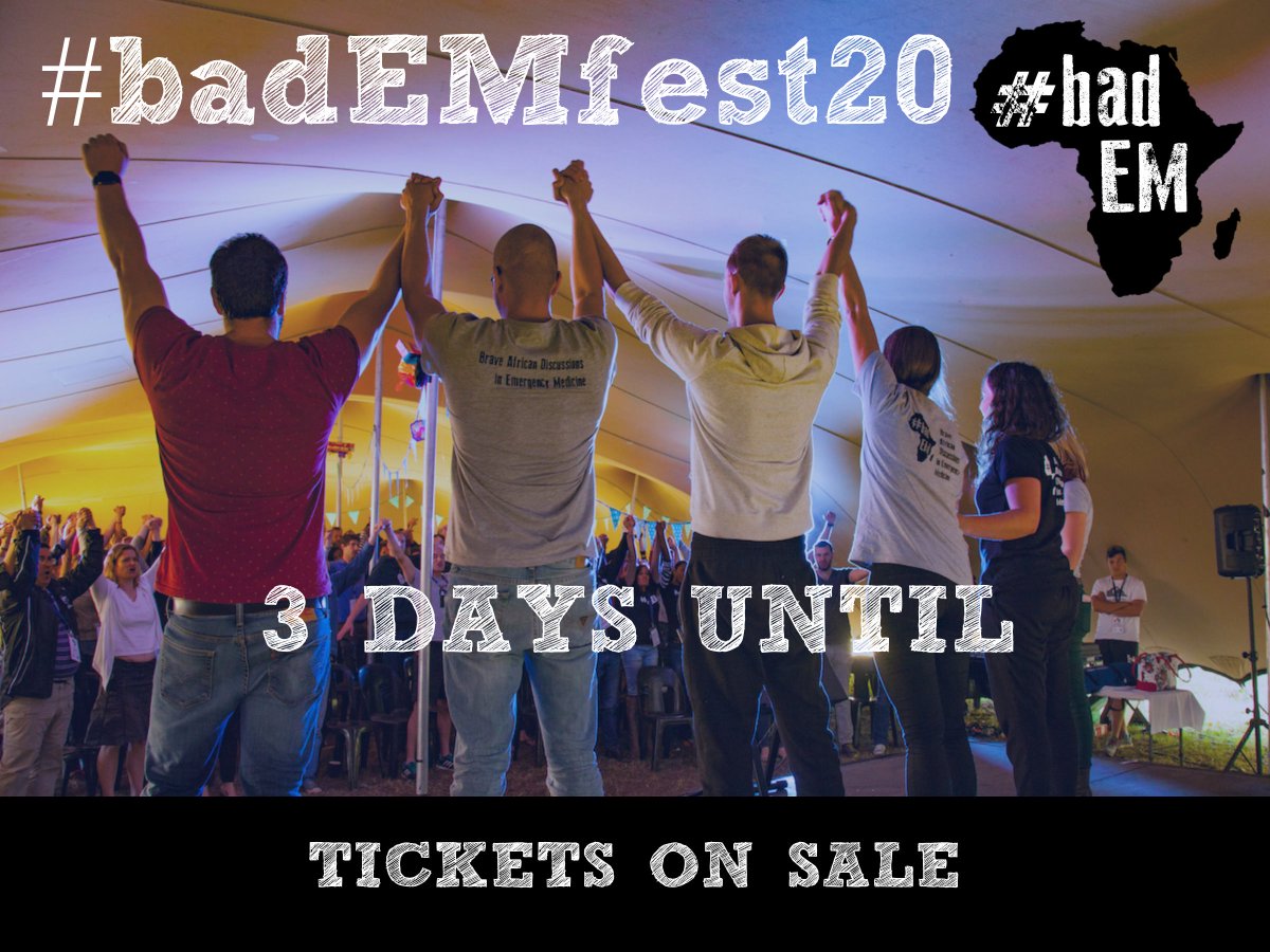bad__EM's tweet image. EXCITED!!!!!!!!!

3 DAYS TO GO UNTIL TICKET RELEASE!!!!!

#badEMfest20 #badEM #FOAMed

badem.co.za/fest