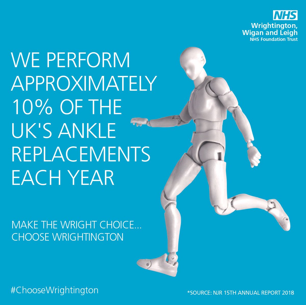 Do you need an #anklereplacement & wondering where to have it? You’re in safe hands with us! #ChooseWrightington #CentreofExcellence #ankleinjury #anklesurgery