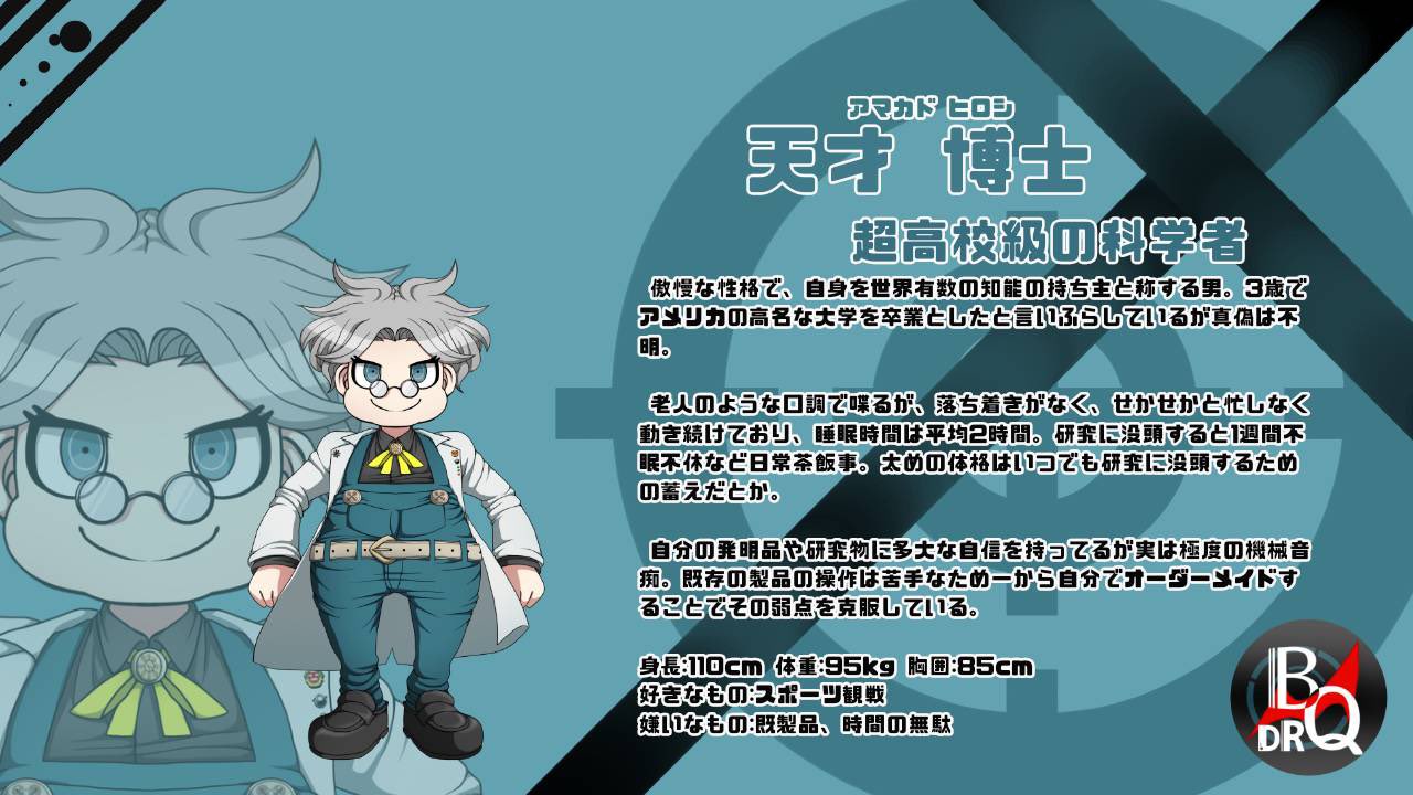 創作論破 Bqdr 超高校級の科学者 天才 博士 アマカド ヒロシ イラスト 有 様 Bq Dr 創作論破 T Co Xsbgajnkyl Twitter