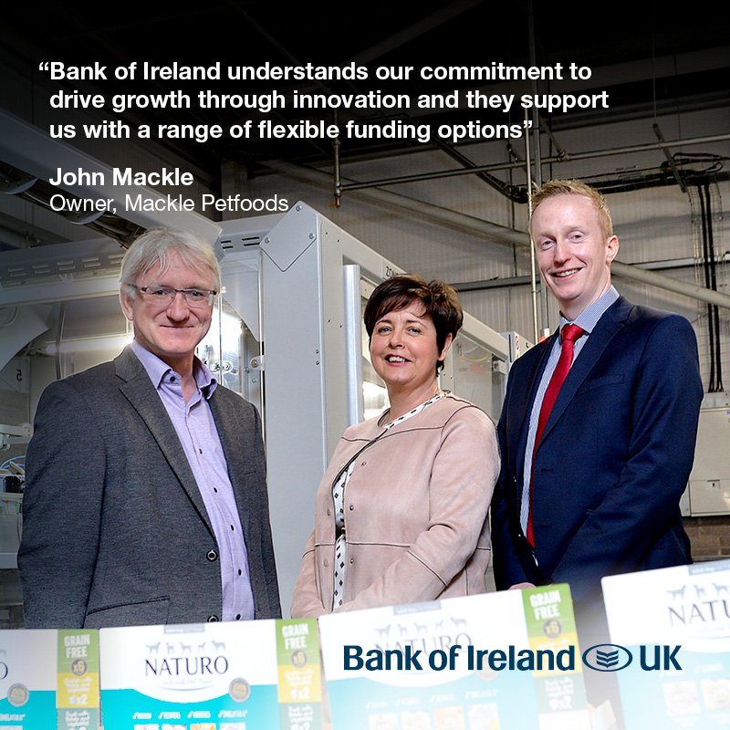 BankofIrelandUK's tweet photo. It’s fantastic to hear directly from our customers, Mackle Petfoods and see how our funding has helped them achieve their business goals of growth and innovation: https://t.co/9hr8SDsXkE https://t.co/LL0RZOBjWz
