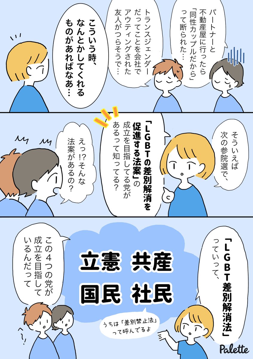 全国の学校や企業で、性的指向や性自認に関する差別を禁止する決まりをつくるには…
#参院選2019 #わたしの選ぶ未来 