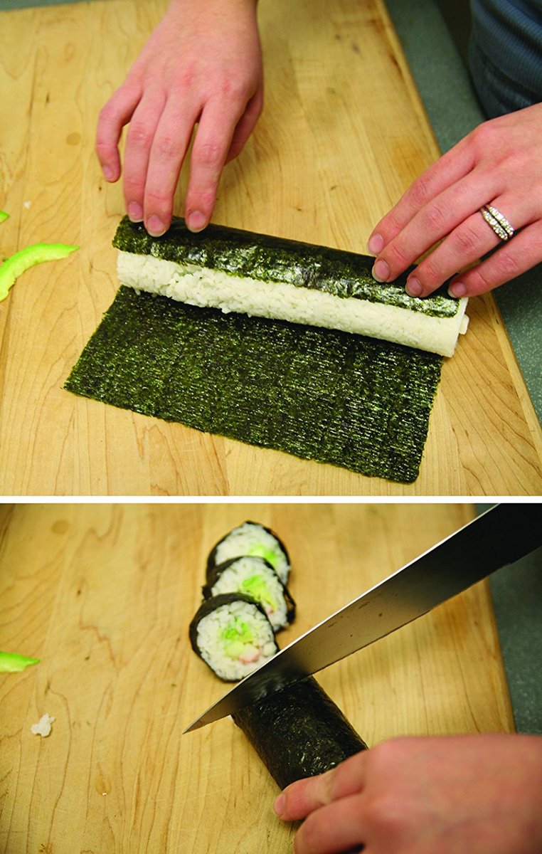 Makes perfect round, restaurant-quality sushi at home.   amzn.to/2jdLJjW