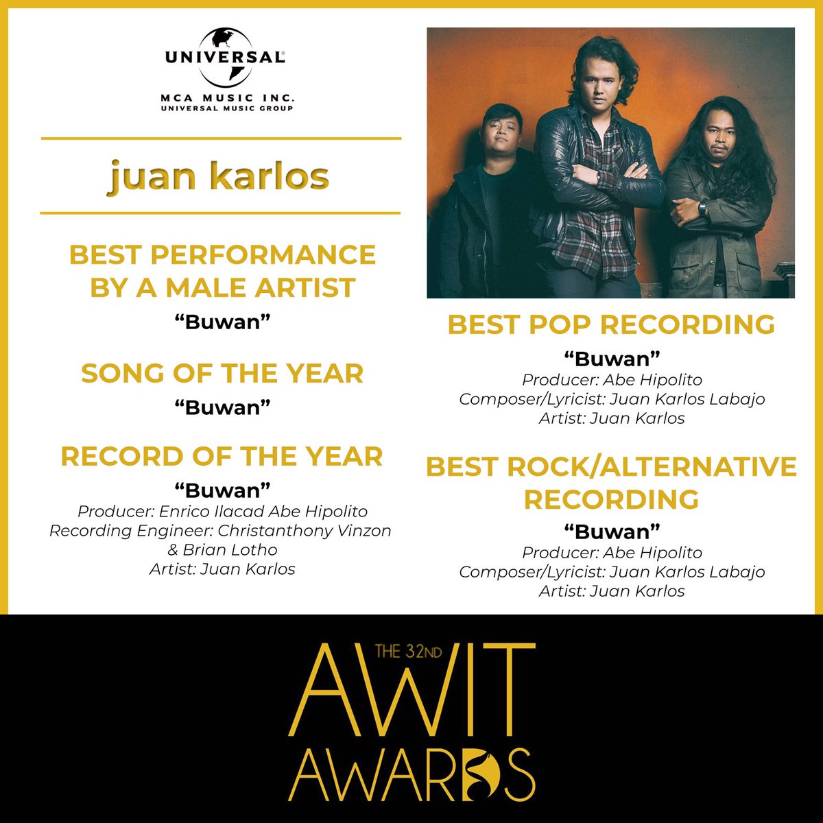 UMG_PH's tweet photo. 32nd Awit Awards Nominees @AwitAwards https://t.co/19emoYOZCO