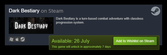DarkBestiary's tweet photo. There is still a lot of work to do, but thanks to #steam and #earlyaccess, I can bring it to the end. Two years passed like one day and release is soon, it is a bit scary, because this is my first game. Waiting for your feedback on July 26. https://t.co/9P3EWcwNhW