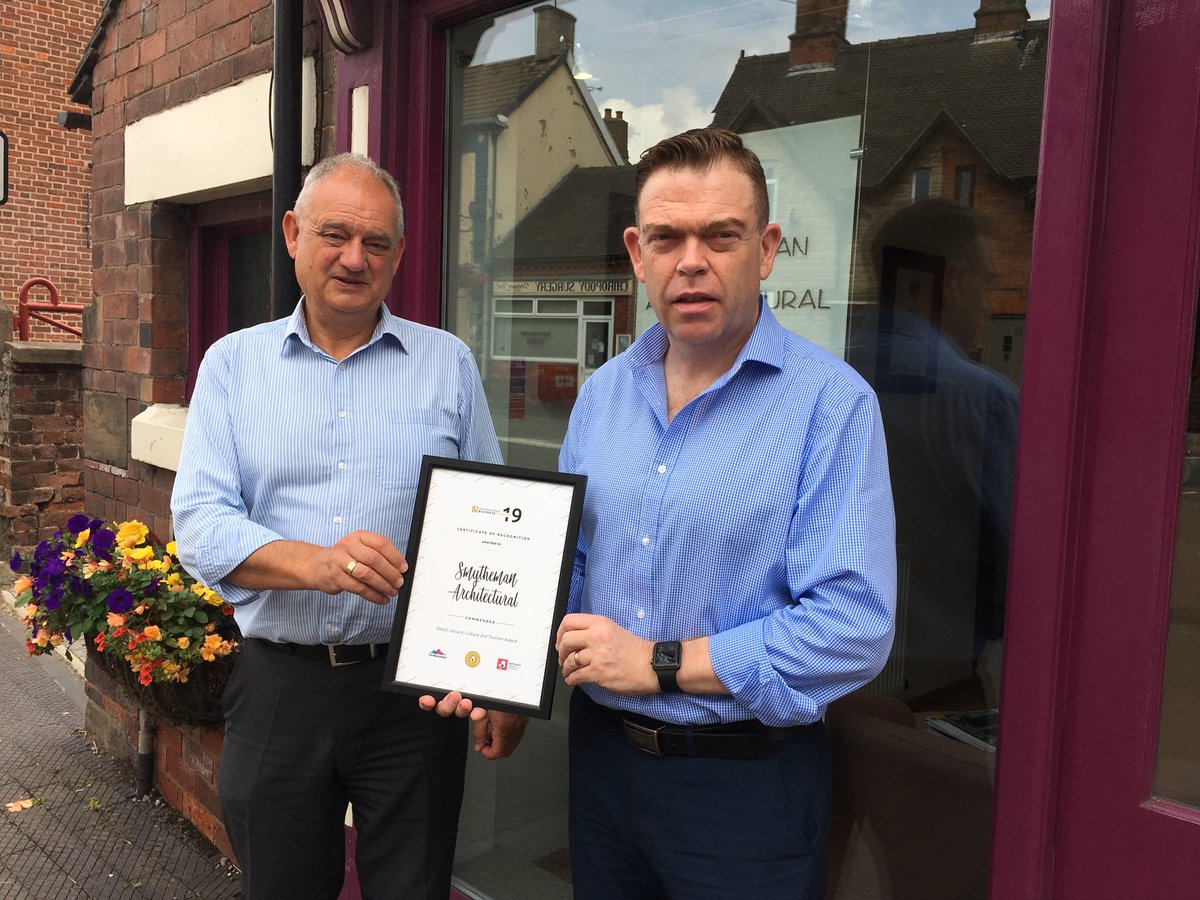 Great to present Steve Smytheman and Trevor Mountford MCIAT of @SmythemanUk Architectural Services with their Certificate of Recognition @StaffsChambers @MoorlandsChmbr #welldone