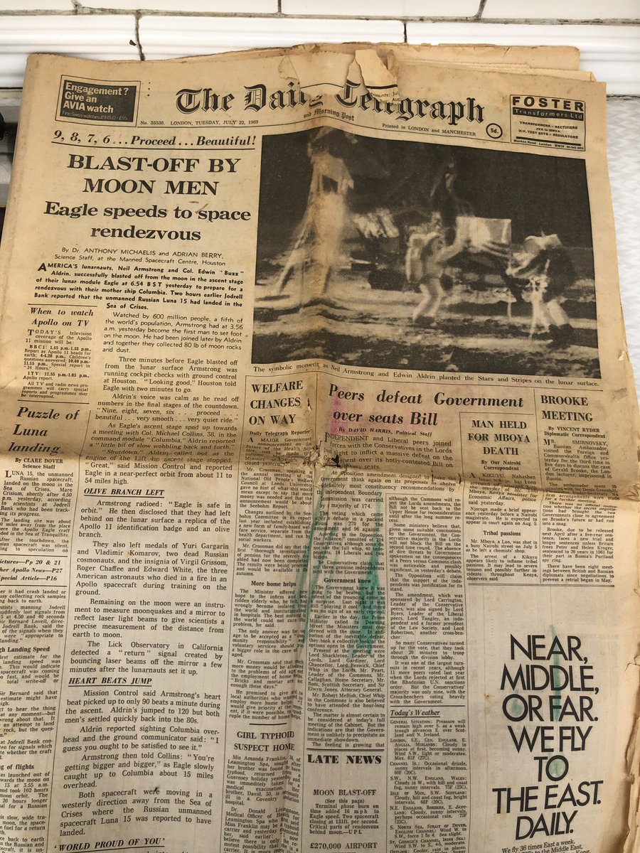 Watched the moon landing at Christ church school #folkestone here’s my souvenir