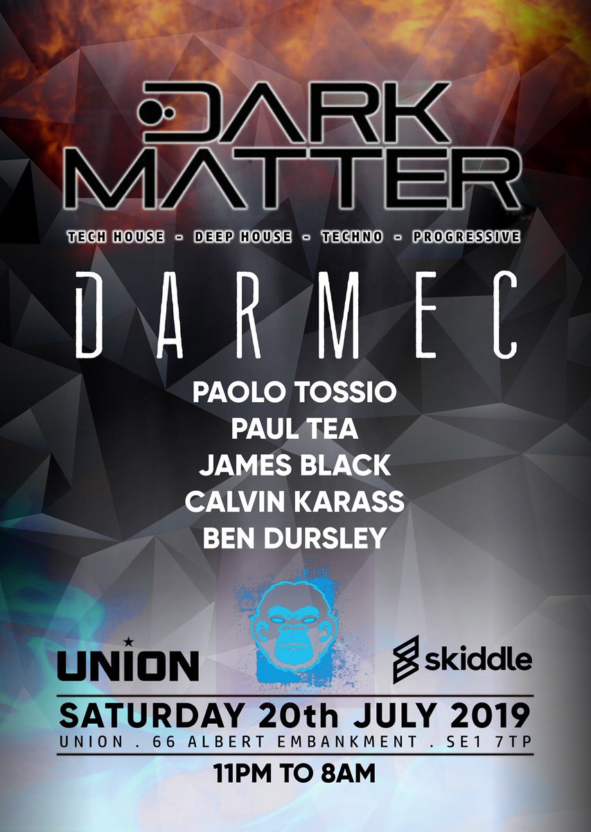 TOMORROW! <a href="/london_dark/">DarkMatterLondon</a> RETURNS TO <a href="/UnionVauxhall/">Club Union Vauxhall</a> w/ <a href="/Darmec/">Darmec</a> HEADLINING! #techno <a href="/londonravescene/">London Rave Scene</a> <a href="/LondonTechno1/">London Techno</a> @AUTechnoBot <a href="/technopuppy/">Technopuppy</a>