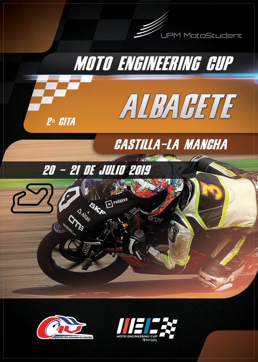 UPM_Motostudent's tweet photo. ‼Fin de semana de CARRERAS‼🏁
.
Ha llegado la segunda cita del #motoengineeringcup al @CircuitAlbacete , una cita muy especial para nosotros al tratarse de uno de nuestros circuitos favoritos 😏
.
¿Estáis preparad@s? ¡Nosotros estamos deseando dar gas! 👊✊💨 Os esperamos 🙌 📆 https://t.co/OqRtDvQhrQ