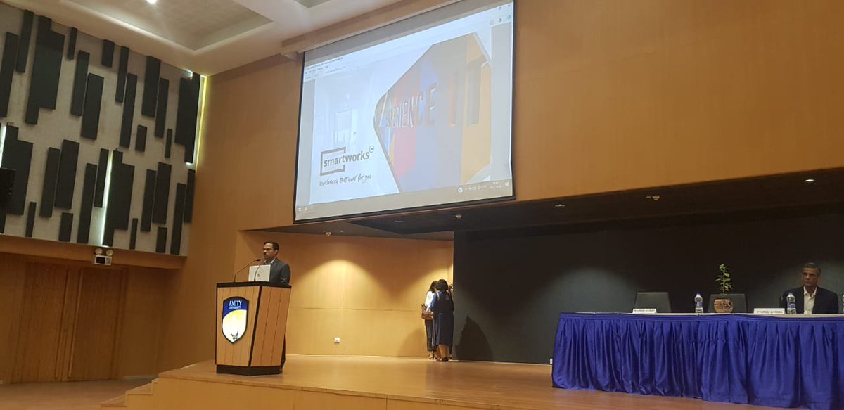 SmartworksInd's tweet photo. Our co-founder @harsh_binani sharing his thoughts with @amityuni students on Industry expectations from young managers.

#newbatchorientationprogram #ceoforum #smartworks #coworking #coworkingspace #coworkinglife https://t.co/FHdWAhpAOR