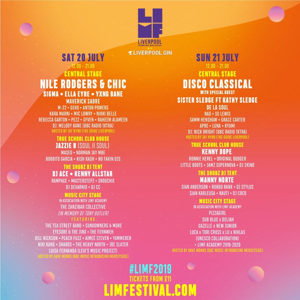 .<a href="/LIMFestival/">LIMFestival</a> starts tomorrow! not just a superb programme of international artists but possibly the best ever line-up LIMF has seen for the amazing local talent on show in Sefton Park this weekend. 
get your tickets &amp; more info here : bit.ly/32MlSoi   1/2
