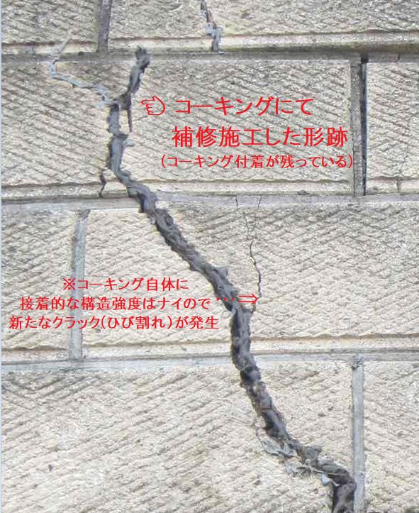 地盤 擁壁 Auf Twitter 擁壁の補修で このような コーキング での簡略な補修は避けるべきです 以前に補修した との再発 不具合が殆どこうした事例です コーキングは本来 水の侵入 を防ぐ目的で使われます 擁壁自体は地面 地中地盤 の圧力を支えて耐えている