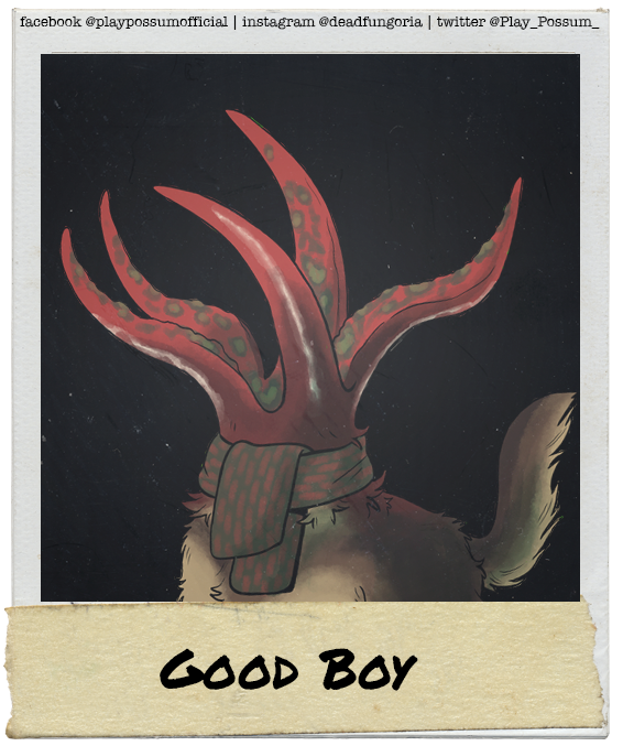 Play_Possum_'s tweet photo. Trusted friend of the groundskeeper's. Helps him take care of the Manor. Loves fetching. Is it a stick, a squirrel, an unwanted visitor? He fetches it. 

Now who's a good boy? He is. 💕🐶💕

#deadfungoria #indiegame #indiedev #pointandclick #visualnovel #lovecraftian #horrorgame https://t.co/OcDT3qM5N4