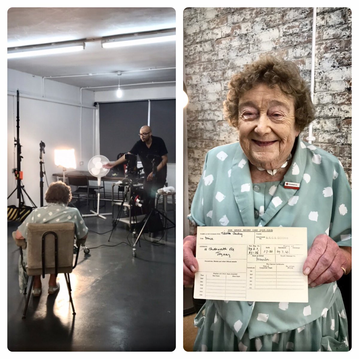 Jessi_Gutch's tweet image. Filming with @BritishRedCross longest serving volunteer, 93 year old Audrey. Our archive team found and brought her WW2 service card as a surprise. She couldn’t believe it!
